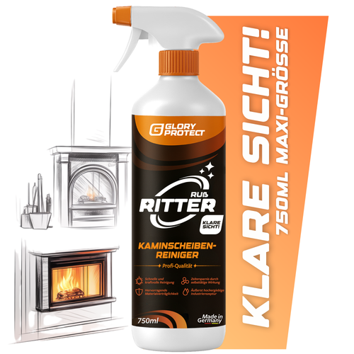 Kaminscheiben-Reiniger RUSS-RITTER Klare Sicht !