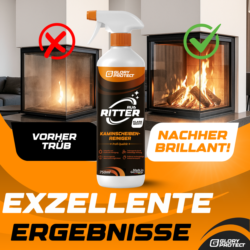 Kaminscheiben-Reiniger RUSS-RITTER Klare Sicht !