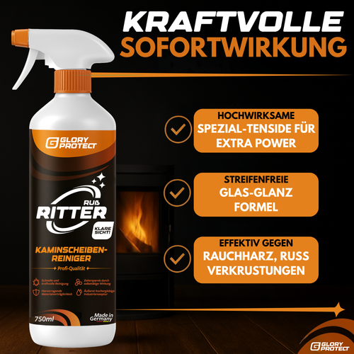 Kaminscheiben-Reiniger RUSS-RITTER Klare Sicht !