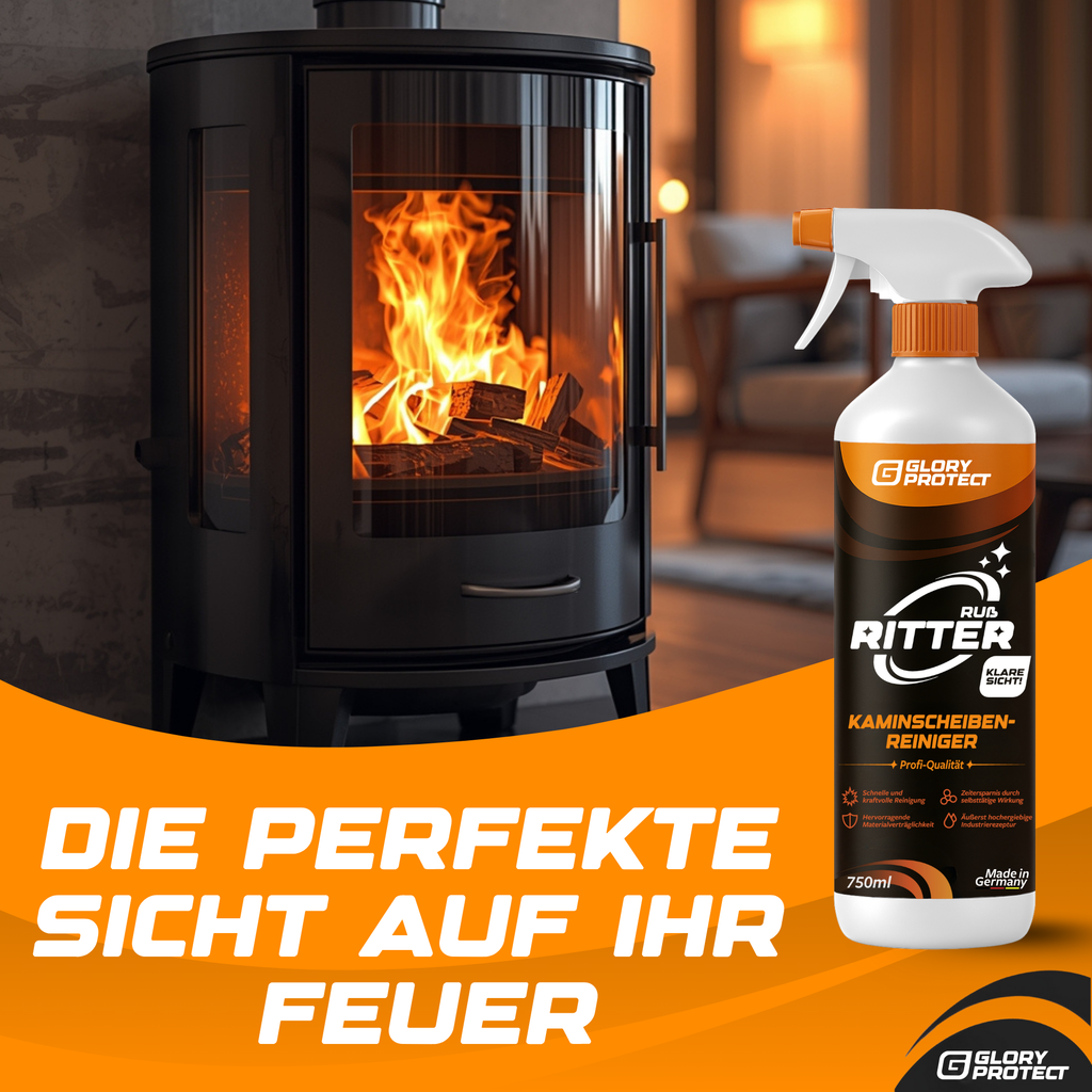 Kaminscheiben-Reiniger RUSS-RITTER Klare Sicht !